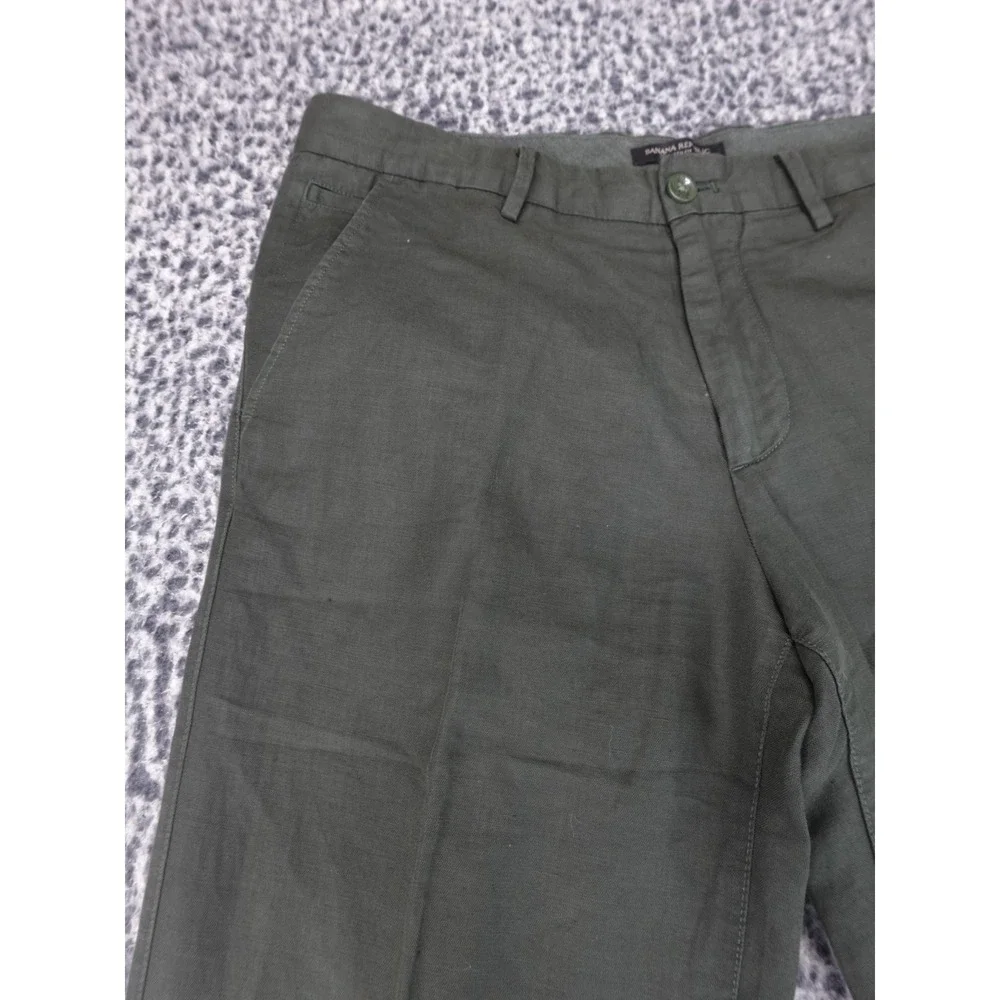 Banana Republic Trousers Mens‎ 33x34 Olive Green Good Herringbone Chino Pants